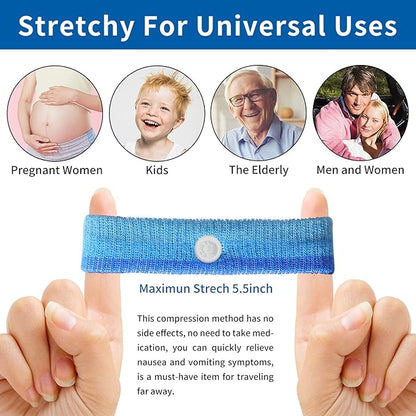 Motion Sickness Bands/Acupressure Nausea Wristband for Nausea,Sea Sickness Wristbands for Natural Relief of Morning Sickness,Dizziness, Motion Sickness(Car, Sea, Flying Travel Sickness)
