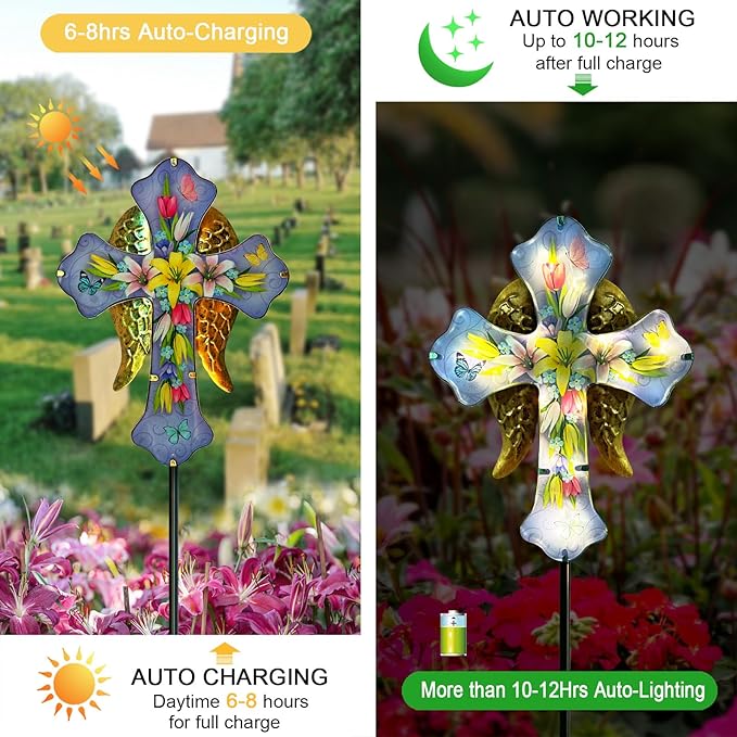 Solar Cross Garden Stake Lights