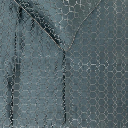 The HomeCentric King Queen Twin Blue Decorative King 90"x18" Bed Runner Without Pillow Cover, Hexagon Pattern Bed Scarf on Jacquard Fabric - Hexagon Lagoon