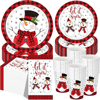 Funnymoom 250 Pcs Winter Snowman Party Decorations
