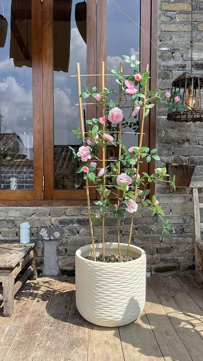 Natural Bamboo Trellis, Fan-Shaped Plant Support Trellis