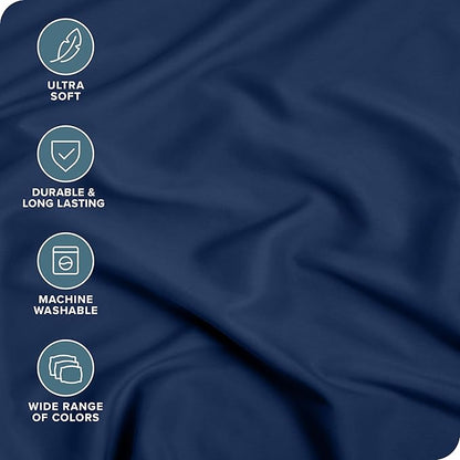 Bare Home 2-Pack Fitted Bottom Sheets Twin XL - Premium 1800 Ultra-Soft Wrinkle Resistant Microfiber - Deep Pocket (Twin XL, Dark Blue)