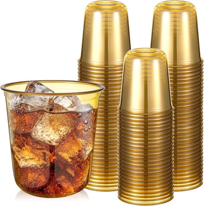 Ziliny 50pcs Disposable Stemless Glasses 12oz Crystal Plastic Wine Glasses