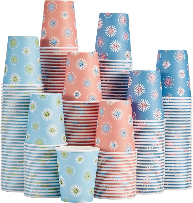 SIUQ 300 Pack Paper Cups 8 oz, Disposable Coffee Cups