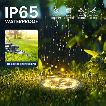 SOLPEX 10 Pack Solar Ground Lights Outdoor Waterproof, Solar Powered Pathway