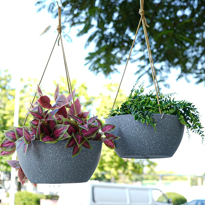 12 Inch 2 Pack Large Hanging Planters