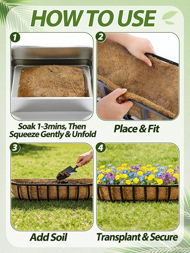 36in Arched Coco Liners for Window Planter Box