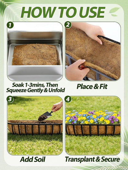 36in Arched Coco Liners for Window Planter Box