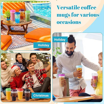 Honeydak 45 Pack 16 oz Reusable Coffee Cups