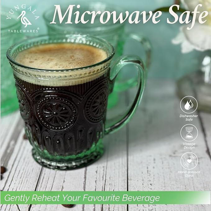 Green Glass Coffee Cups