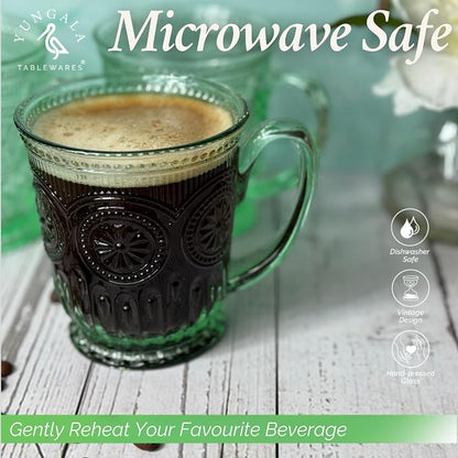 Green Glass Coffee Cups