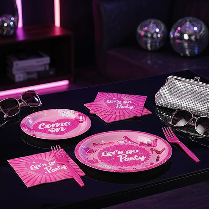 100 Pcs Disposable Let's Go Party Tableware Set