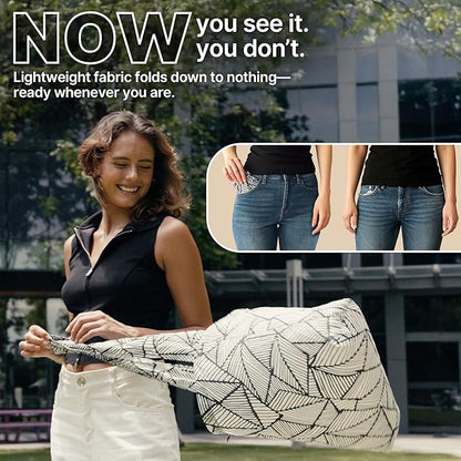 Nanobag Ultra-Lightweight Heavy Duty Foldable Tote for Women & Men, Reusable Grocery & Travel Bag, Packable Collapsible Compact Market Essential (XL Grove)