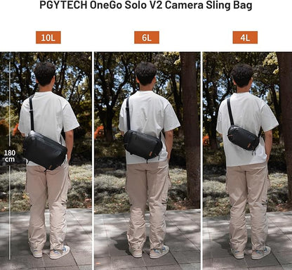 PGYTECH OneGo Solo V2 Camera Sling Bag, 4L Camera Chest Bag Crossbody Fanny Pack for Urban Travel Photographers, Small Camera Bag for Sony/Canon/Nikon/Mirrorless/Fuji Cameras
