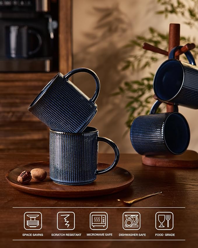 famiware Coffee Mug Set for 6, Star 16 oz Catering Mugs Cup Set