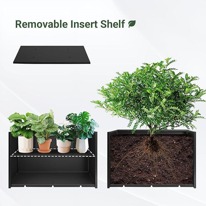 Metal Planter Box 30” x 12” x 16”, Tall Planter Box