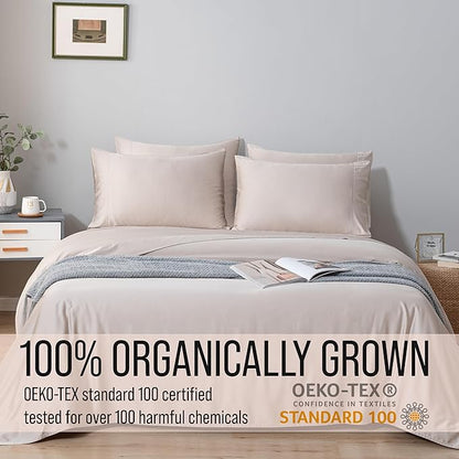 Bella Coterie 7 Piece Luxury Bamboo Viscose Split King Size Sheet Set | 2 Fitted Sheets for Adjustable Beds | 100% Organically Grown | Cooling for Hot Sleepers | 4 Pillowcases [Dune]