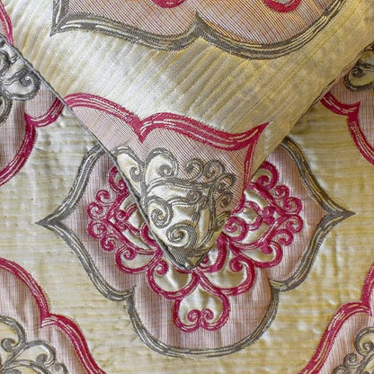The HomeCentric King/Queen/Twin Pink Decorative Full 68"x18" Bed Runner Without Pillow Cover, Quilted & Damask Bed Scarf on Silk Fabric - Emre