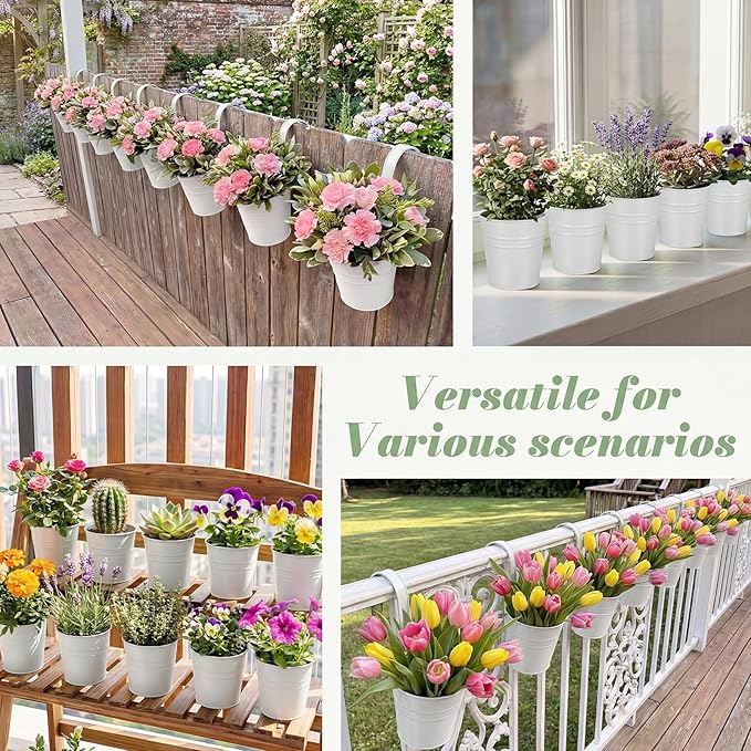 HowRU Hanging Flower Pots, Railing Planter Box