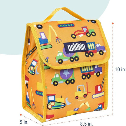 Wildkin Kids Insulated Lunch Bag – Reusable, Ideal for Hot/Cold Snacks, School & Travel - Under Construction