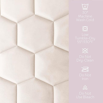 Hearth & Harbor 2 Pack Twin Size Quilted Fitted Mattress Pad Cover, 100% Waterproof Mattress Protectors, Deep Pocket Fitted Mattress Cover 8" - 21" (39" x 75", Beige Cream)
