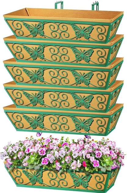 6 Pack 24 Inch Window Boxes Planters Railing Planter Box
