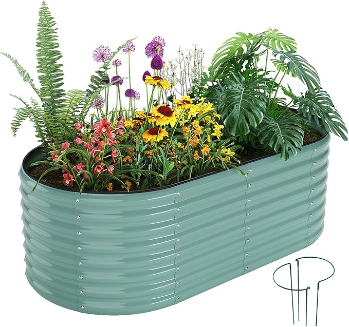 Galvanized Metal Planter Raised Garden Bed Kit