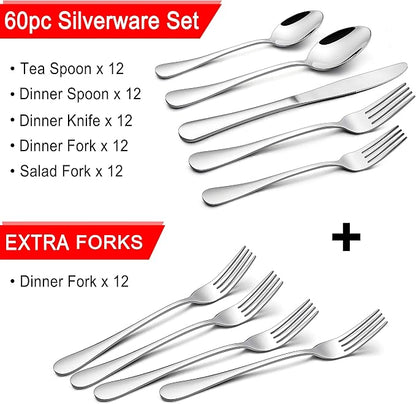 LIANYU 72-Piece Silverware Set