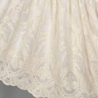Cameo Lace Luxury Washable Polyester Bedding Set | Vintage Elegant | Pearl | Scroll Leaf Floral Cameo Quilting Embroidered | Set of Five: King Bedspread, Two King Shams, Square and Round Pillows