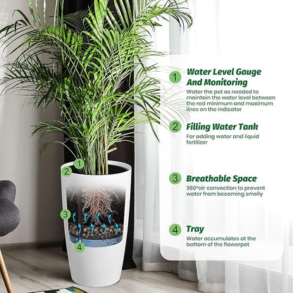 GarveeLife Set of 2 Tall Planters