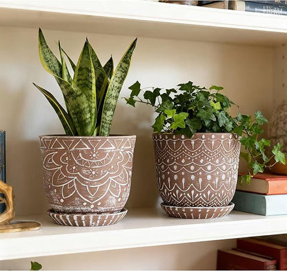 Gepege Ceramic Planter, 6 Inch Plant Pot