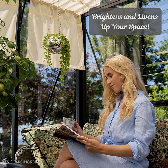 SCANDINORDICA Disco Ball Planter – Value Package: Mirror Disco Planter