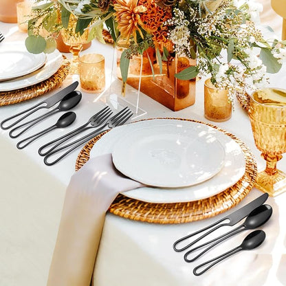 Black Silverware Hollow Flatware Set