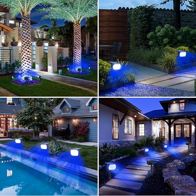 nipify 4 Pack Solar Spot Lights Outdoor, Solar Powered Waterproof Spotlight