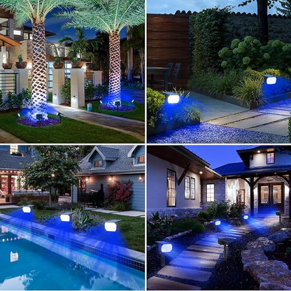 nipify 4 Pack Solar Spot Lights Outdoor, Solar Powered Waterproof Spotlight