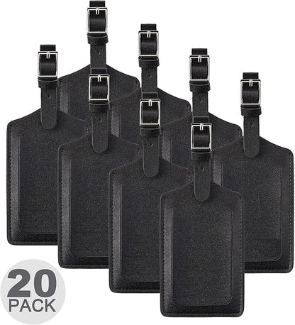 8 Pack Leather Luggage Travel Bag Tags by Travelambo