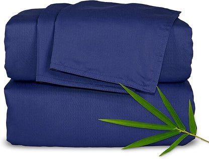 Pure Bamboo Twin Sheets, Genuine 100% Organic Viscose Derived from Bamboo Bed Sheet Set, Luxuriously Soft & Cooling, Double Stitching, 2 Year Quality Promise (Twin, Cobalt Blue)