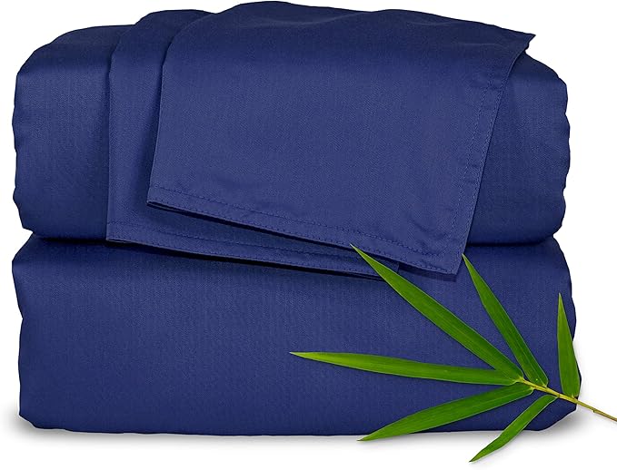 Pure Bamboo California King Sheets, Genuine 100% Organic Viscose Derived from Bamboo Bed Sheet Set, Soft & Cooling, Double Stitching, 2 Year Quality Promise (California King, Cobalt Blue)
