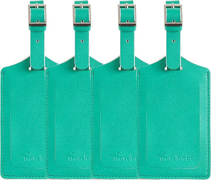 Travelambo Luggage Tags for Suitcases PU Leather Travel Tags Bag Tags Privacy Protection Travel Essentials