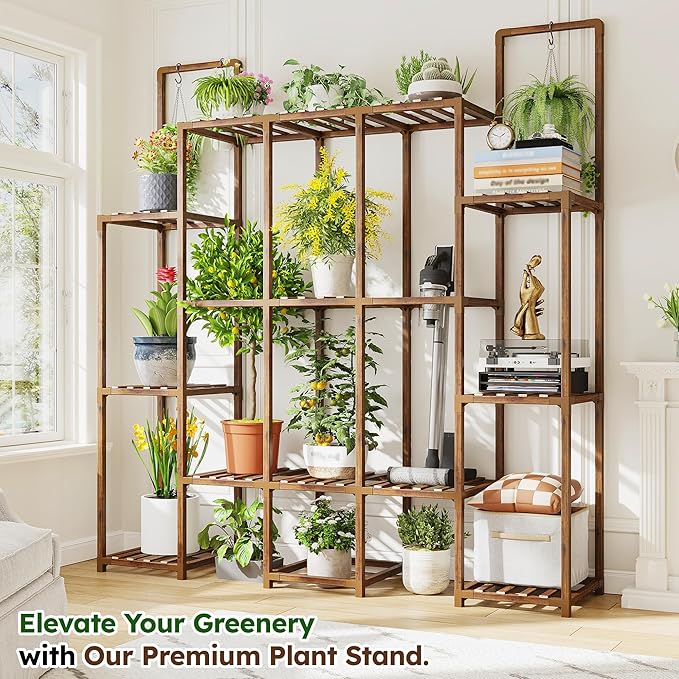 EnHomee Plant Stand Indoor for Multiple Plants Stand Outdoor