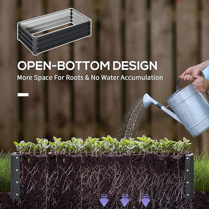 Outsunny Galvanized Raised Garden Bed,