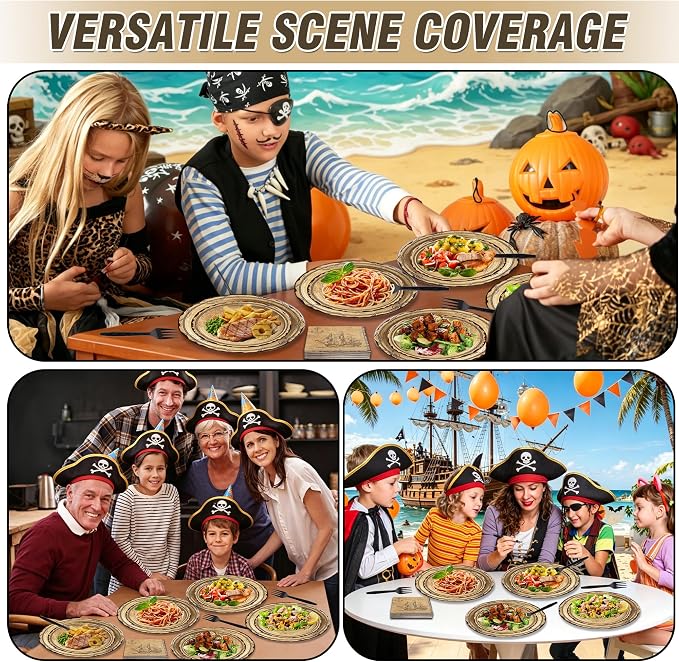 100 Pcs Disposable Pirate Tableware Set