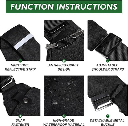 Anti Theft Crossbody Travel Bags for Women Men Cross Body Slim Sling Handbags with S Hook Antitheft
