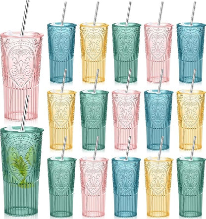 16 Set 20oz Vintage Plastic Tumbler