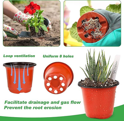 TDHDIKE 4" Small Plastic Plant Pots