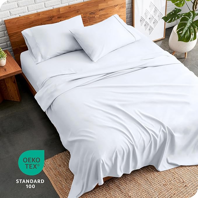 Bare Home Full Sheet Set - Luxury 1800 Ultra-Soft Microfiber Full Bed Sheets - Double Brushed - Deep Pockets - Easy Fit - 4 Piece Set - Bedding Sheets & Pillowcases (Full, White)