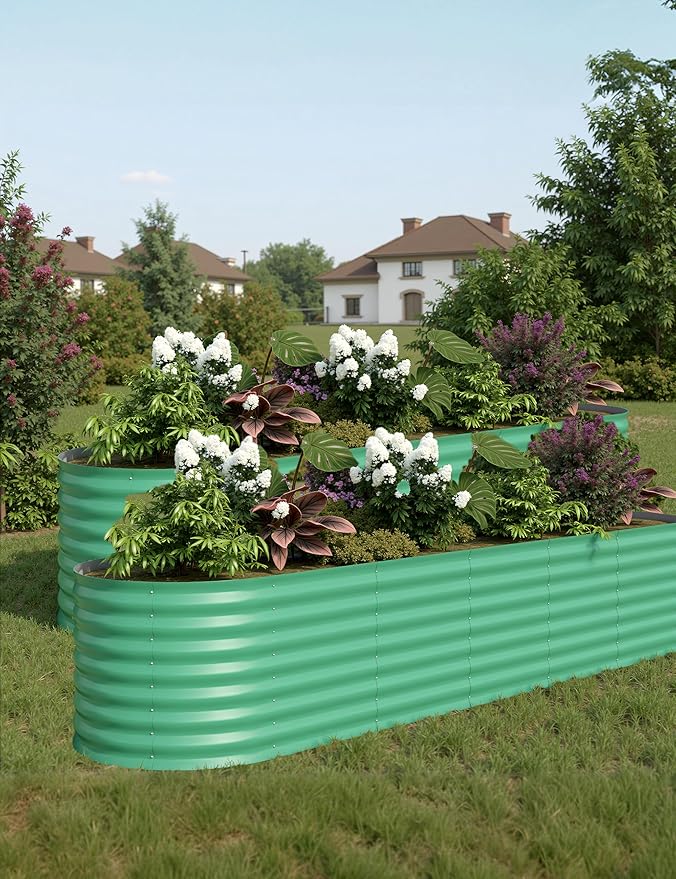 2 Pcs Raised Garden Beds Outdoor 8x2x2 ft