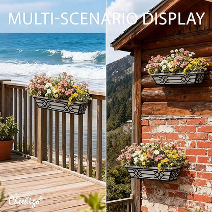 4 Pack 24 Inch Railing Boxes Planter