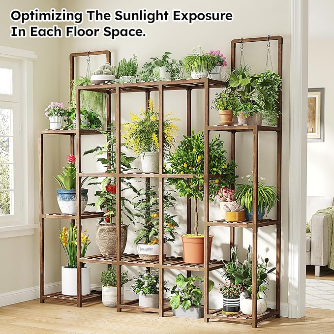 EnHomee Plant Stand Indoor for Multiple Plants Stand Outdoor