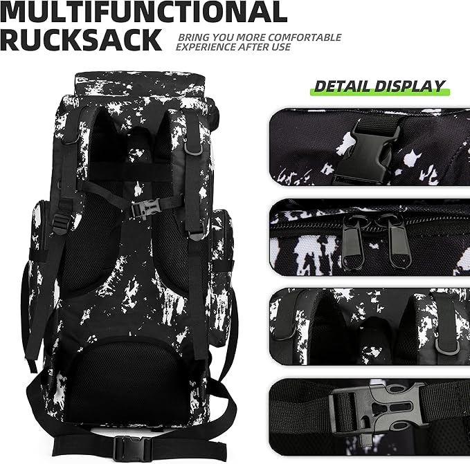 King'sGuard 70L Camping Hiking Backpack Tactical Backpack Military Molle Rucksack Backpack for Outdoor